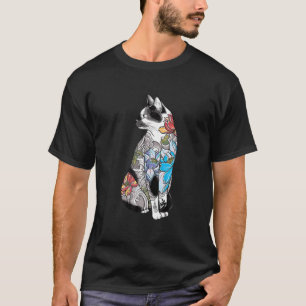 Japanese Samurai Cat Katana Ninja Yakuza Tattoo T-Shirt