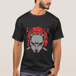Japanese Samurai Cat Ninja Sinobi Swords Katana Ke T-Shirt