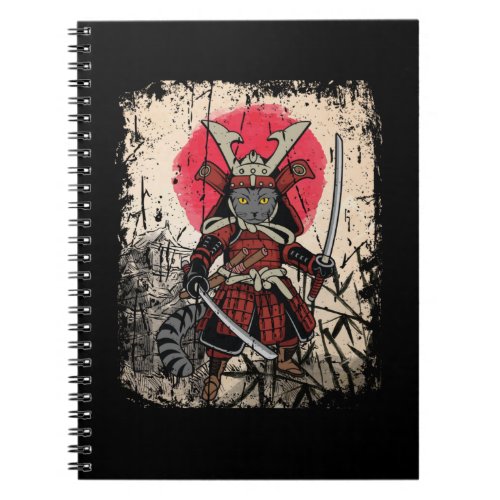 Japanese Samurai Cat Sword Fighter Notebook