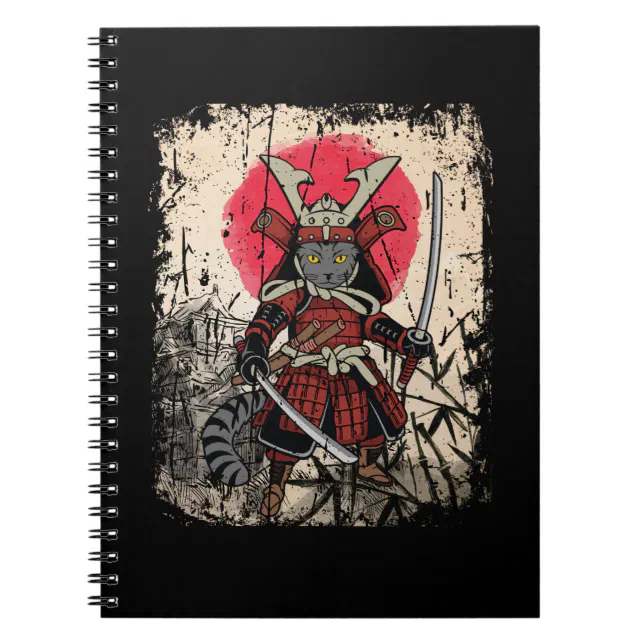 Samurai Notebook Japanese Samurai Cat Sword Fighter Notebook | Zazzle