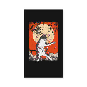 Japanese Samurai Cat Swordsman Kitten Business Card