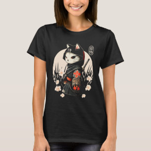 Japanese Samurai Cat Tattoo,  Ninja Cat T-Shirt