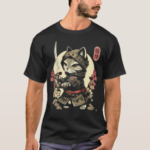 Japanese Samurai Cat Tattoo,  Ninja Cat T-Shirt