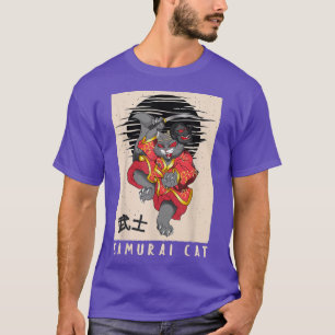 Japanese Samurai Cat, Vintage Cat, Japan style T-Shirt