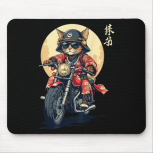 Japanese Samurai Cat Warrior Cat Tattoo Kawaii Nin Mouse Pad