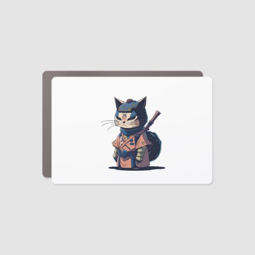 Japanese Samurai Catana Cat Art _ For Someone Who  Car Magnet