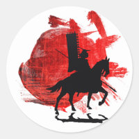 Japanese Samurai Classic Round Sticker