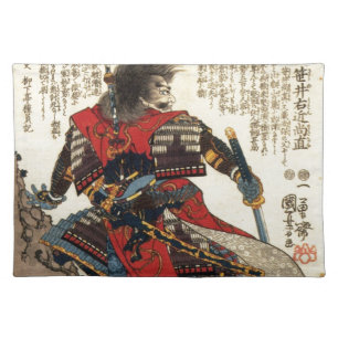 Japanese Samurai Cool Oriental Classic Warrior Art Placemat