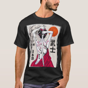 Japanese Samurai Culture Scenery Vintage Sakura Ch T-Shirt