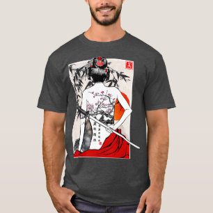 Japanese Samurai Culture Scenery Vintage Sakura T-Shirt