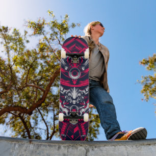 Japanese Samurai Cyberpunk Warrior Skateboard