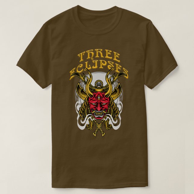 Japanese Samurai Cyborg Oni Mask Premium T-shirt ( (Design Front)