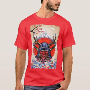 Japanese Samurai Demon Cherry Blossom  T-Shirt