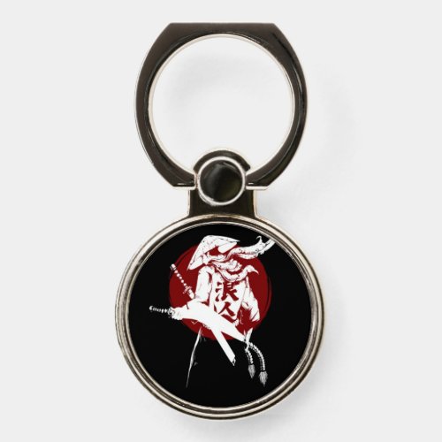 Japanese Samurai designed red white and black  Phone Ring Stand