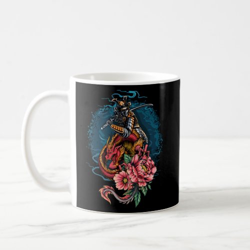 Japanese Samurai Fighter On Dragon Coffee Mug