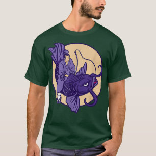 Japanese Samurai Goldfish Purple Carp Fish Koi T-Shirt