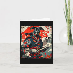 Japanese Samurai Great Dane Tattoo Kawaii Ukiyo-e  Card