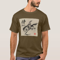 Japanese samurai horse art equestrian sumi T-Shirt