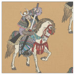 Japanese samurai horseman  fabric