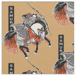 Japanese samurai horseman fabric