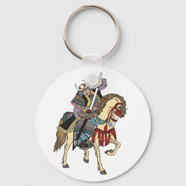 Japanese samurai horseman keychain (Front)