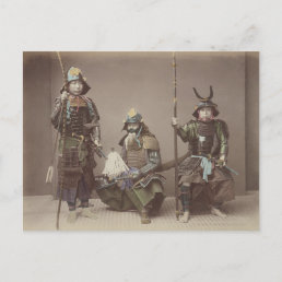 Japanese Samurai In Armor - Vintage Photography Postcard