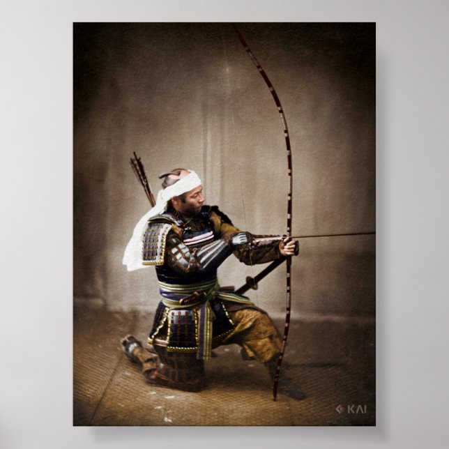 Japanese Samurai in Armor with Bow Poster (Front)