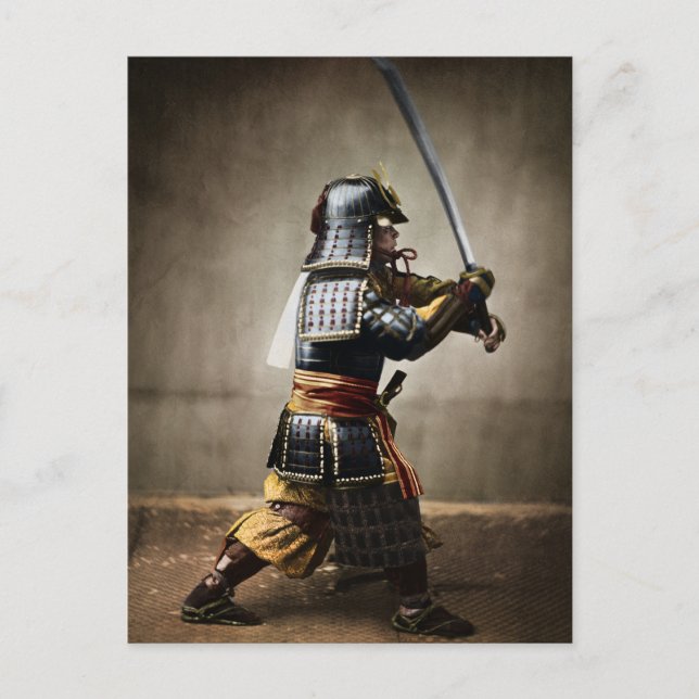 Japanese Samurai in Armor with Katana Postcard (Front)