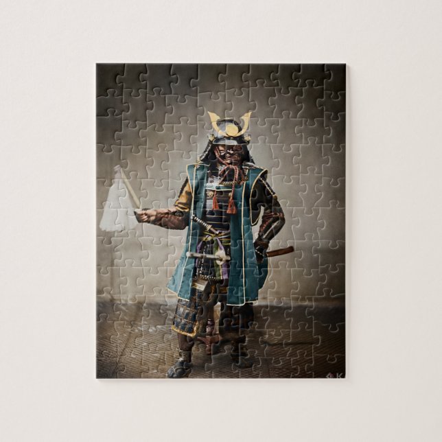 Japanese Samurai in Commander Armor Jigsaw Puzzle (Vertical)