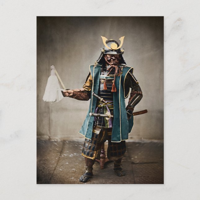 Japanese Samurai in Commander Armor Postcard (Front)