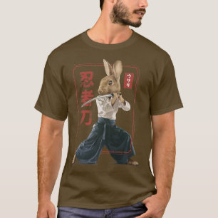 Japanese Samurai Ninja Bunny Rabbit Kawaii Tattoo T-Shirt