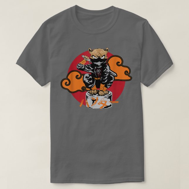 Japanese Samurai Ninja Cat Gift Kawaii Tattoo Art  T-Shirt (Design Front)