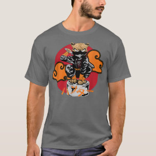 Japanese Samurai Ninja Cat Gift Kawaii Tattoo Art  T-Shirt