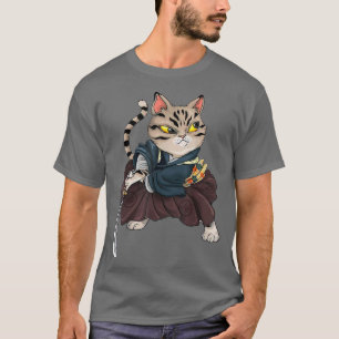 Japanese Samurai Ninja Cat Kawaii Awesome Neko (2 T-Shirt