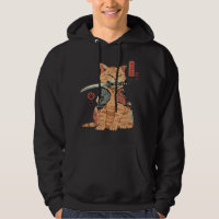 Japanese Samurai Ninja Cat Kawaii Tattoo Graphic