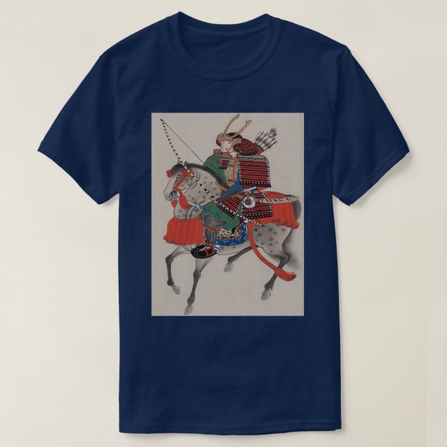 Japanese Samurai on Horseback T-Shirt (Design Front)
