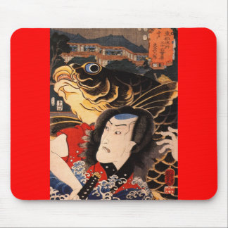 Japanese Samurai Painting c. 1800's Mouse Pad