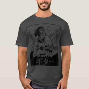 Japanese Samurai Playing Guitar Bushido Code Warri T-Shirt
