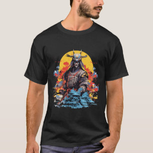 Japanese Samurai Portrait Warrior Tradition Art T-Shirt