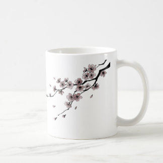 Japanese Samurai × Sakura Ink Art Coffee Mug