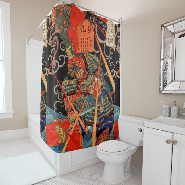 JAPANESE SAMURAI SHOWER CURTAIN (In Situ)