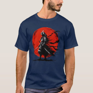 Japanese Samurai Silhouette Vintage Fighter Retro T-Shirt