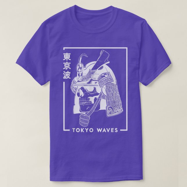 Japanese Samurai Skull Drawn Minimalistic Japan Ar T-Shirt (Design Front)