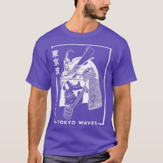Japanese Samurai Skull Drawn Minimalistic Japan Ar T-Shirt