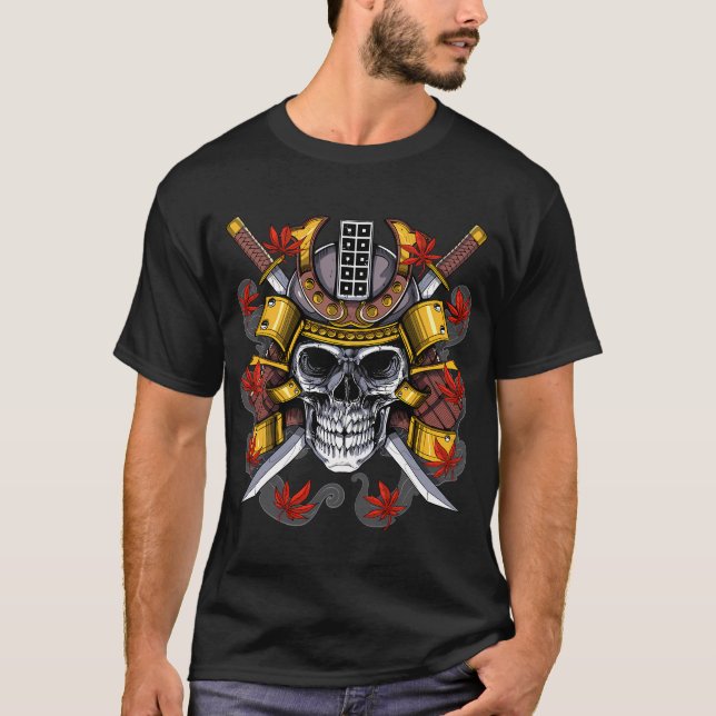 Japanese Samurai Skull T-Shirt (Front)