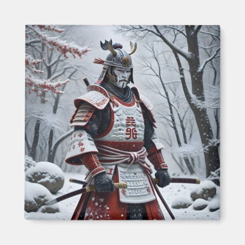 Japanese Samurai square magnet