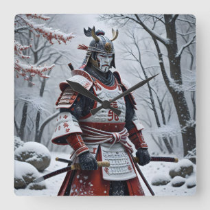 Japanese Samurai square wall clock