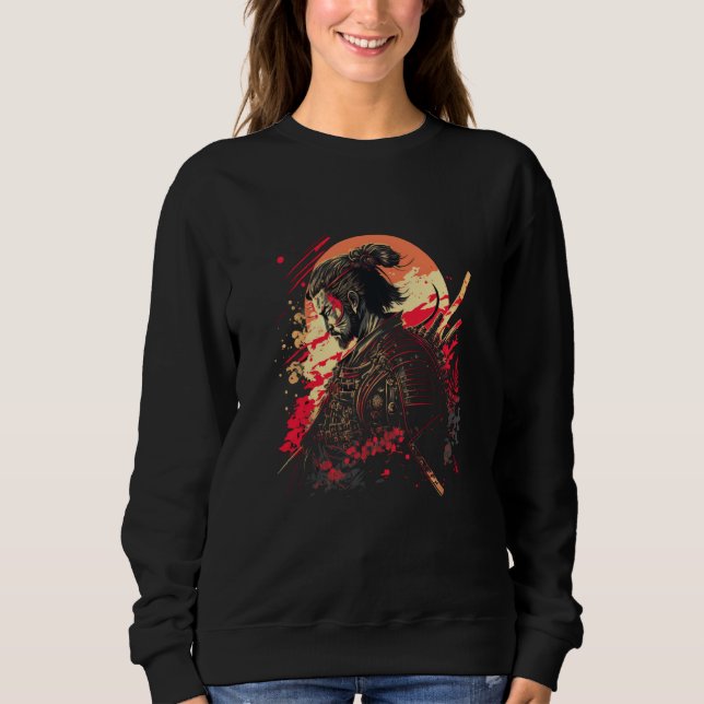 Japanese Samurai Vintage Fighter Retro Sweatshirt (Front)
