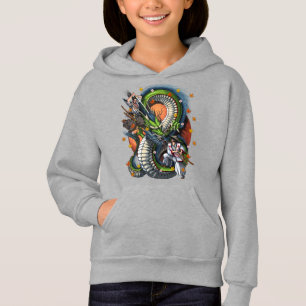 Japanese Samurai vs Dragon Hoodie