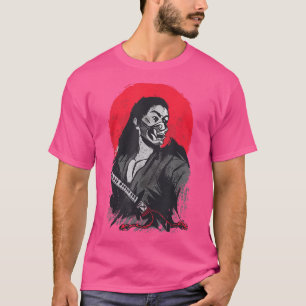 Japanese Samurai Warrior Illustration Red Sunset T-Shirt
